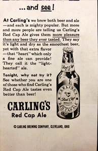 1953 Carling's Red Cap Ale Vintage Print Ad Better than Beer? - Bild 1 von 3