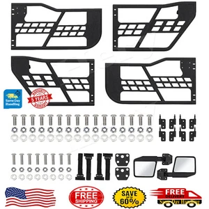 Off-road Safari Tubular Half Door Mirror For ALL 97-24 Jeep Wrangler TJ JK JL JT - Picture 1 of 9