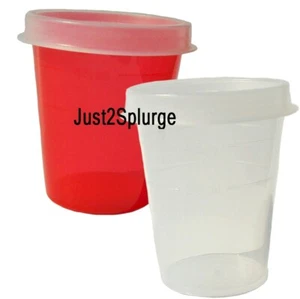 Tupperware Midgets Set di 2 Mini Contenitori in Trasparente + Rosso Piccole Ciotole - Foto 1 di 3