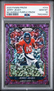 2020 Panini Prizm Jerry Jeudy No Huddle Purple Prizm RC #/35 PSA 10 Broncos