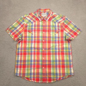 Lucky Brand Saturday Stretch Hemd Herren L mehrfarbig Madras kariert Western - Bild 1 von 11
