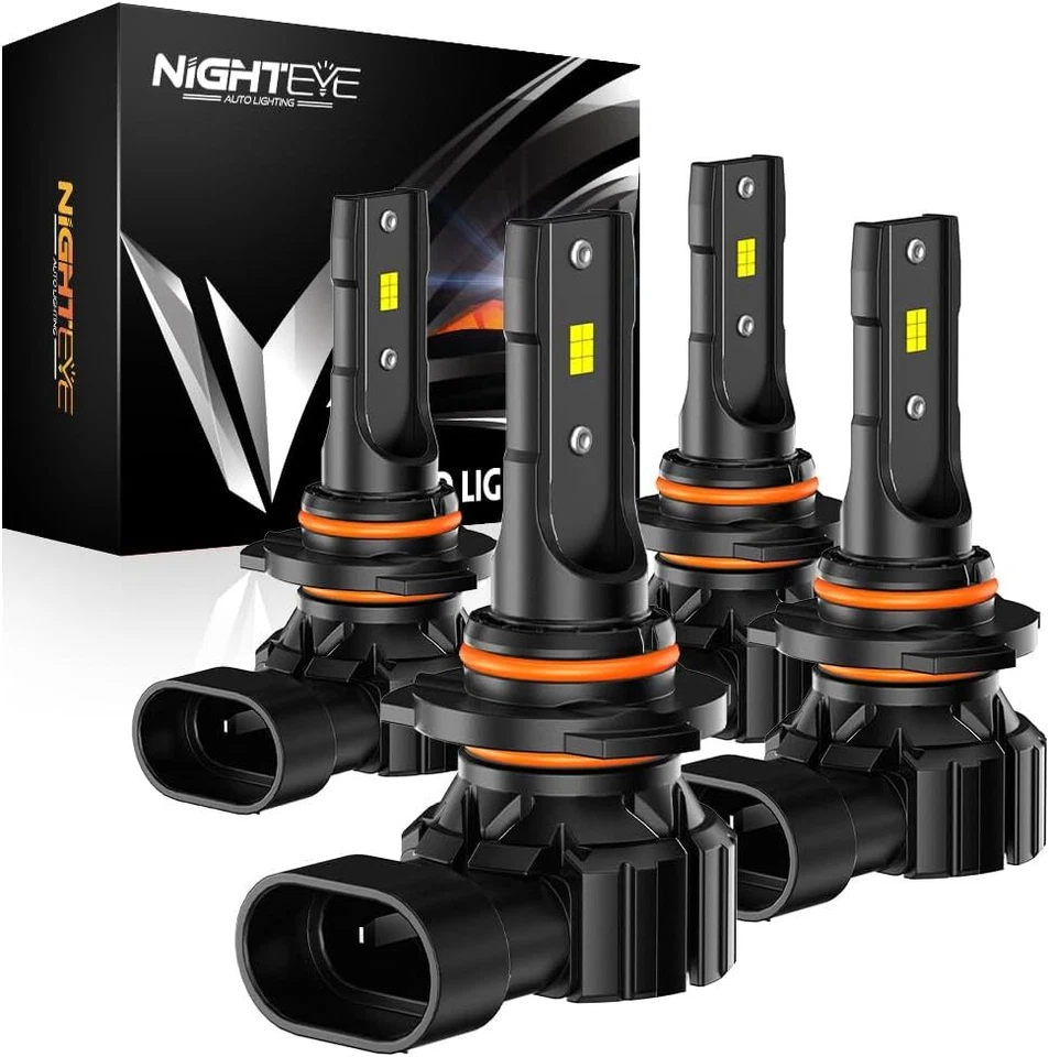 Paquete de 4 bombillas LED Nighthye 9005/HB3 y 9006/HB4 100w 24000LM 6500K blancas Foto 1 de 4