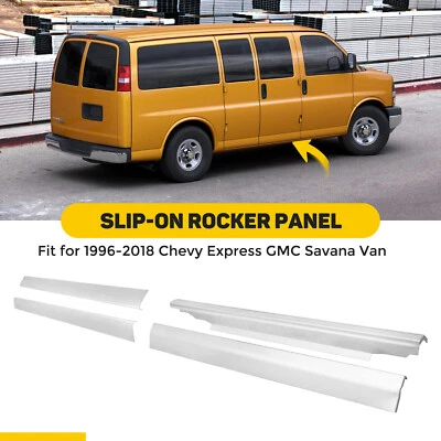 Slip-On Rocker Panel Left & Right Side For 1996-18 Chevy Express GMC Savana Van  - Image 1 of 4