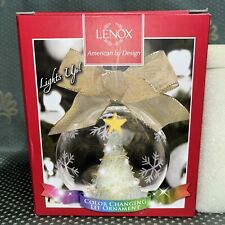 Lenox Mercury Glass Wonder Ball Snowman Light Up Christmas Ornament 4.75"