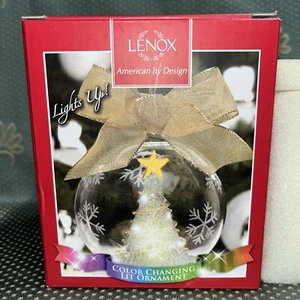 Lenox Mercury Glass Wonder Ball Snowman Light Up Christmas Ornament 4.75" - Picture 1 of 8