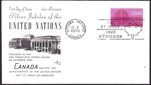 Canada  # 514     "UNITED NATIONS"      Fine Used  1970  Rosecraft Cover - Picture 1 of 2