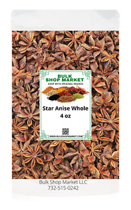 Anise Star Whole 4 oz  Spice By BulkShopMarket Resealable Bag