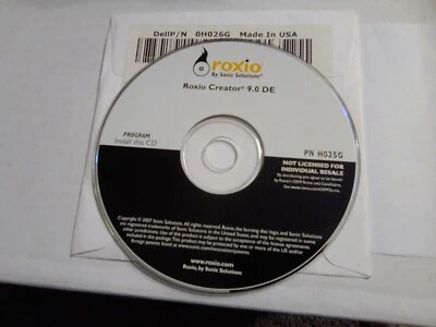 Roxio Creator DE 9.0 Installation Software Sonic Solutions PN H025G - Image 1 of 2