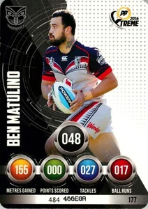 2016 NEW ZEALAND WARRIORS NRL Card BEN MATULINO - Picture 1 of 2