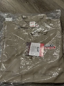 Lincoln Electric K3317-M Traditional Khaki FR Cloth Welding Jacket Medium - Picture 1 of 6