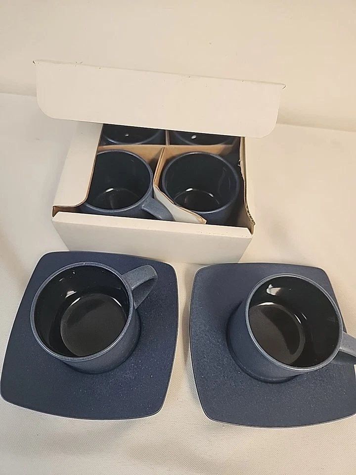 Espresso Sasaki Kyoto azul cobalto 6 tazas y 2 platillos 8 piezas Japón #19000 NUEVO Foto 1 de 4