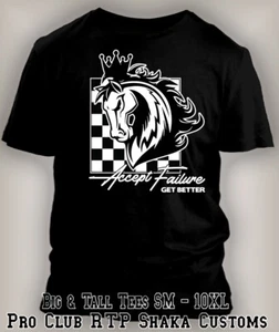 Mens Big Tall Sport Tee Shirt Accept Failure Graphic Sneaker Pro Club Shaka RTP - Picture 1 of 7