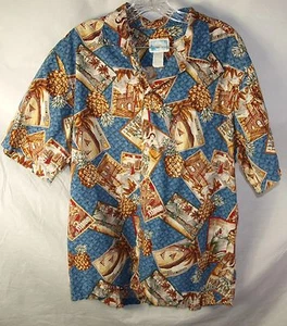 Pride Hawaiian Shirt Wahinel Waikiki Ukulele Button Up Shirt Men's XL USA MADE - Picture 1 of 3