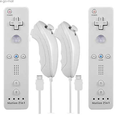 Wii Remote Built-in Motion Plus Nunchuck Controller Case for Nintendo Wii Wii U - Image 1 of 4
