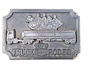 Camión Texaco 1979 Rodeo Hebilla de cinturón metal 3-1/4x2-1/8" vintage Hit Line EE. UU. - Imagen 1 de 10