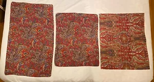 3 Ralph Lauren Vintage Pillow Shams (1 King, 2 Standard) Paisley Red Blue - Picture 1 of 11