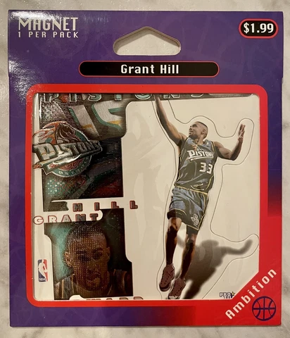 1997 Crown Pro Grant Hill Detroit Pistons Magnet Never Opened Cover