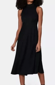 Most Of All Women Coralie Dress Black 4 Satin Midi Sleeveless Flowy Lightweight - Picture 1 of 12