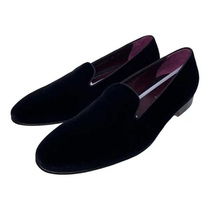 Ralph Lauren Purple Label Black Velvet Collis Slippers - 10D - Picture 1 of 8