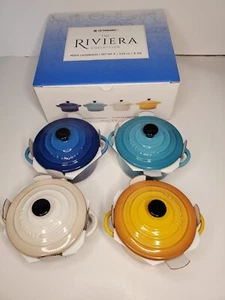 NIB Le Creuset The Riviera Collection Set of 4 Petite Casseroles 250ml / 8oz - Picture 1 of 5