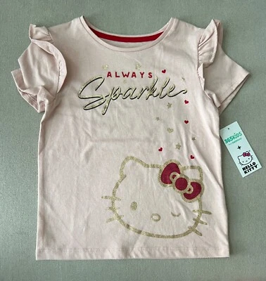 Hello Kitty 365 Kids Garanimals T Shirt Girls Sz 5 Pink Sparkle Short Sleeve - Image 1 of 4