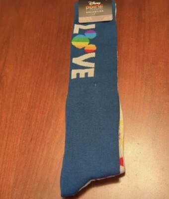 Disney Adulto 2 Pk Azul Blanco OTC Pride Collection Mickey & Friends Calcetines OS 4-10 Foto 1 de 4