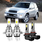 For Toyota Rav4 2001 2002 2003 2004 2005 - H4 Led Headlight Bulbs 9145 Fog Lamps