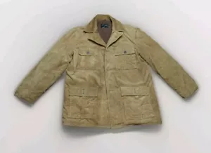 LARGE Salem Sportswear Corduroy Chore Barn Coat Jacket Faux Fur Lined *FLAWS* - Picture 1 of 14