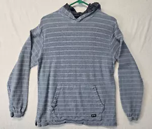 Billabong Rancho Pullover Hoodie Men's L Blue Blanket Stripe Pocket Surf - Picture 1 of 9