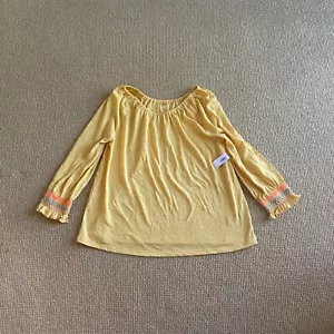 Girl's Old Navy Yellow Peasant Style Long Sleeve Shirt Size XL (14) NWT - Picture 1 of 4