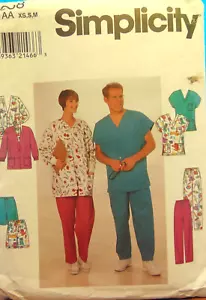 Simplicity Pattern #8088 misses uomo adolescente giacca pantaloni top uniformi XS-M non tagliato - Foto 1 di 2