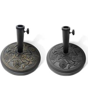 KEPLIN Cast Iron Parasol Base – Floral Pattern, Metal Stand for Umbrella - Picture 1 of 1