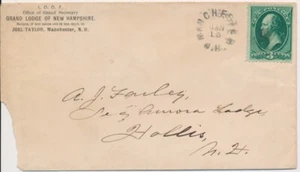 Grand Lodge I.O.O.F. Odd Fellows Manchester New Hampshire rimless machine cancel - Picture 1 of 1