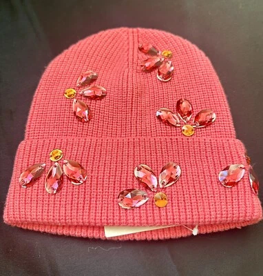 Gorro Anthropology cristal adornado coral Foto 1 de 4