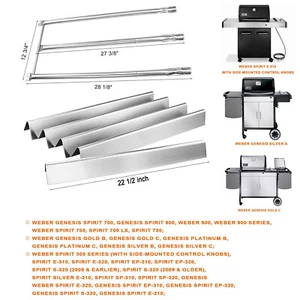 Bruciatore 22,5" Flavor Bars 28" per Weber Spirit E310 E320, Genesis Silver Gold B/C - Foto 1 di 20