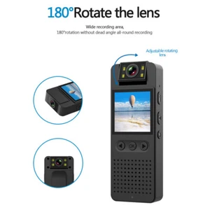 1080P 180° Rotatable lens Video Recorder DVR Night Camcorder Mini Body Camera - Picture 1 of 14