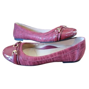 Nurture Women's Size 7 M Myriam Flat Red Shade Cap Toe Leather Slip On Shoes - Picture 1 of 19