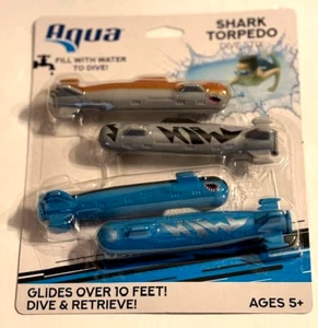 Set Giocattolo Piscina Subacquea - Aqua Shark Torpedo Dive Stix per Divertimento Nuoto, Confezione da 4 - Foto 1 di 2