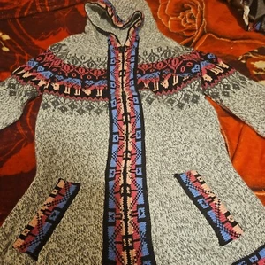 Alpaca Peruvian knited hoodie size S - Picture 1 of 4