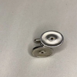 Vintage Avon Silver Tone Cuff Links Oval Button Bullet Back - Picture 1 of 5