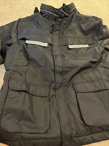 HARRINGTON Mens Winter Coat - Dark Blue - Reflective Safety Markers - Picture 1 of 7