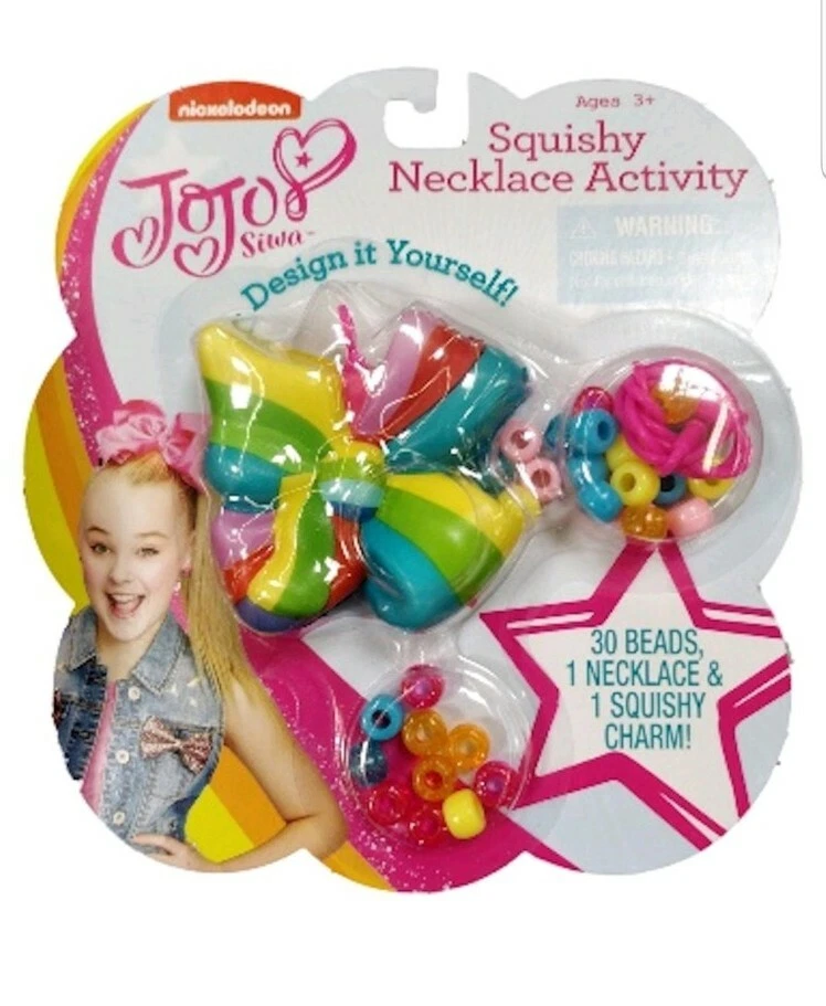 2 Jojo Siwa Squishy Necklace Activity Sets Bow and Unicorn
