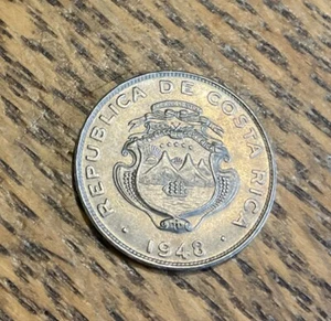 Costa Rica 1948 25 Centimos Coin Unc - Picture 1 of 2