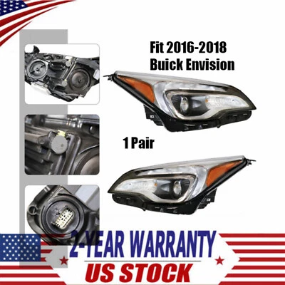 For 2016 2017 2018 Buick Envision Front Left+Right Side  Headlight Pair Set Foto 1 de 4