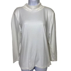 Madison Michell Women’s Cowl Neck White Top Long Sleeve Shirt Size XL - Picture 1 of 5