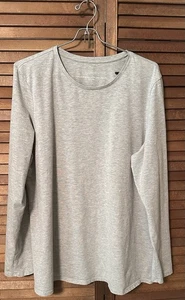 J. Jill Pure Jill A-Line Pima Stretch Cotton Long Sleeve Crew Neck Tee Gr. L grau - Bild 1 von 5