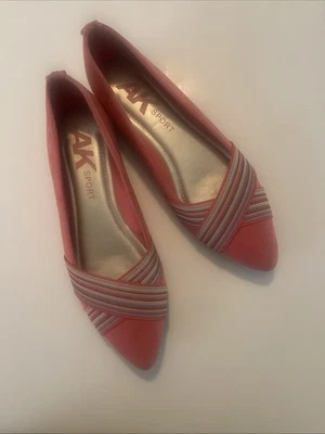 Sapatilhas de balé femininas Anne Klein oalise coral biqueira pontiaguda tamanho EUA: 10M-RARO! - Imagem 1 de 4