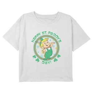 Girl's The Jetsons Elroy Clover Badge Happy St. Paddy's Day T-Shirt - Picture 1 of 3