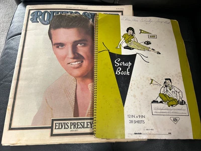 Rolling Stones Magazine Elvis Memorial 1977 + Fan Scrap Book Photos Memorabilia - Image 1 of 4