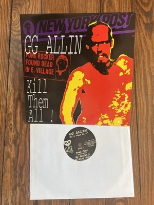 GG Allin & The Murder Junkies Kill Them All 10" Vinyl LP 1994 Punk Rock Hardcore Foto 1 de 3